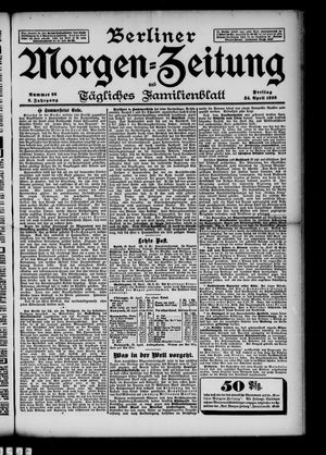 Berliner Morgenzeitung vom 24.04.1896