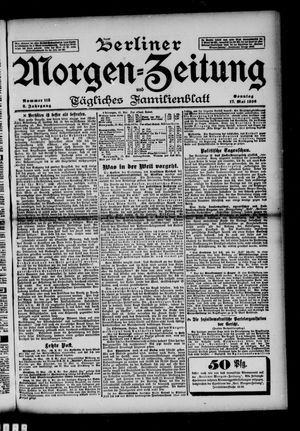 Berliner Morgenzeitung vom 17.05.1896