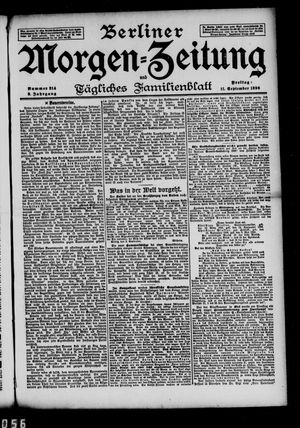 Berliner Morgen-Zeitung vom 11.09.1896