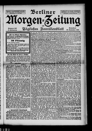Berliner Morgen-Zeitung vom 26.09.1896