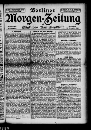 Berliner Morgen-Zeitung vom 14.11.1896