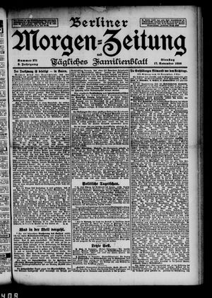 Berliner Morgen-Zeitung vom 17.11.1896