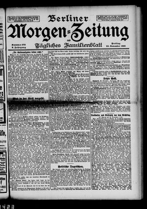 Berliner Morgen-Zeitung vom 20.11.1896