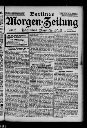Berliner Morgen-Zeitung vom 22.11.1896
