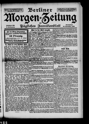 Berliner Morgen-Zeitung vom 28.11.1896