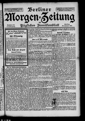 Berliner Morgenzeitung vom 29.01.1897