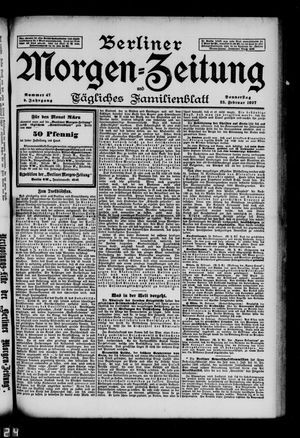 Berliner Morgenzeitung vom 25.02.1897