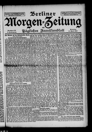 Berliner Morgenzeitung vom 11.04.1897