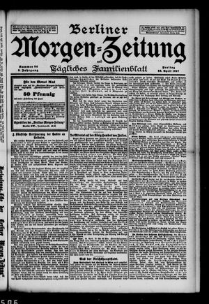 Berliner Morgenzeitung vom 23.04.1897