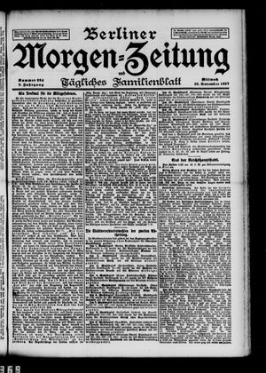 Berliner Morgen-Zeitung vom 10.11.1897