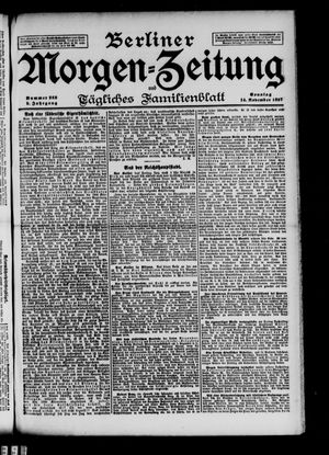 Berliner Morgen-Zeitung vom 14.11.1897