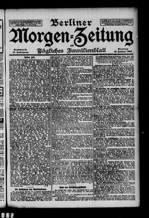 Berliner Morgenzeitung vom 16.01.1898