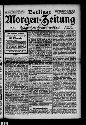 Berliner Morgenzeitung vom 22.01.1898