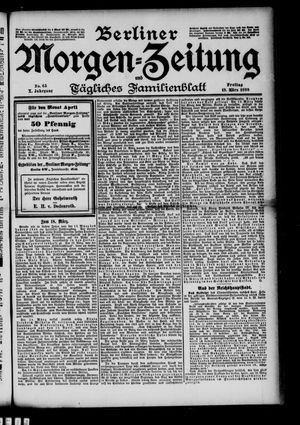 Berliner Morgenzeitung vom 18.03.1898