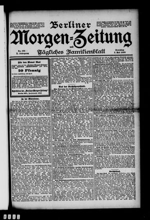 Berliner Morgenzeitung vom 01.05.1898