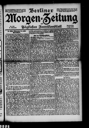 Berliner Morgenzeitung vom 05.05.1898