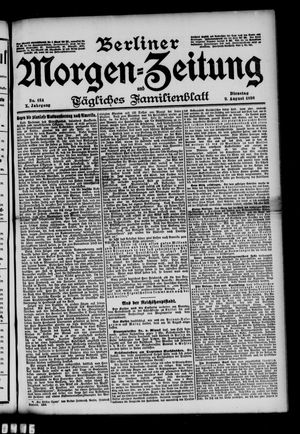 Berliner Morgen-Zeitung vom 09.08.1898