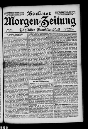 Berliner Morgen-Zeitung vom 17.08.1898