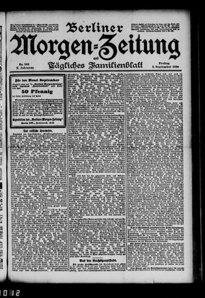 Berliner Morgen-Zeitung vom 02.09.1898