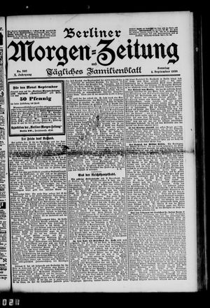 Berliner Morgen-Zeitung vom 04.09.1898