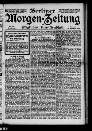 Berliner Morgen-Zeitung vom 18.09.1898