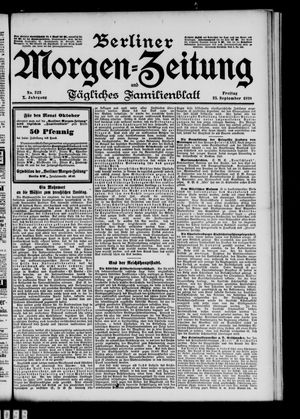 Berliner Morgen-Zeitung vom 23.09.1898