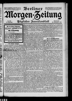 Berliner Morgen-Zeitung vom 24.09.1898