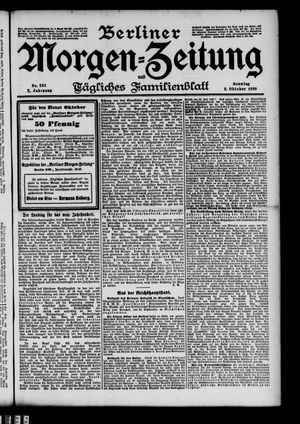 Berliner Morgen-Zeitung vom 02.10.1898