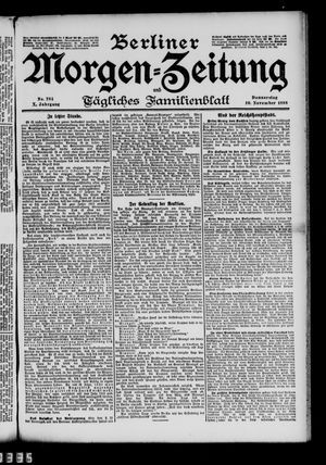 Berliner Morgen-Zeitung vom 10.11.1898
