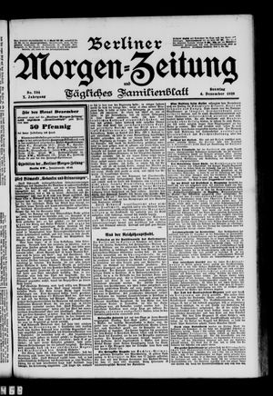 Berliner Morgen-Zeitung vom 04.12.1898