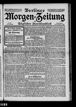 Berliner Morgen-Zeitung vom 22.12.1898