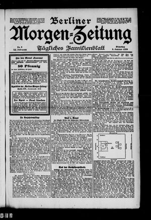 Berliner Morgenzeitung vom 03.01.1899