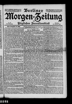 Berliner Morgen-Zeitung vom 15.01.1899