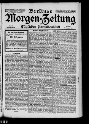 Berliner Morgen-Zeitung vom 27.01.1899