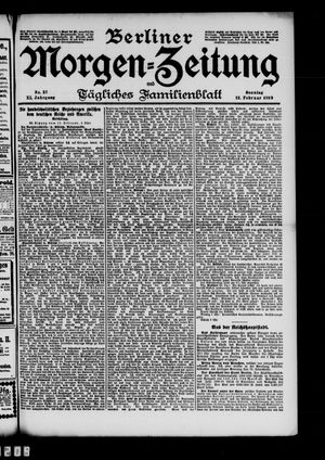 Berliner Morgenzeitung vom 12.02.1899