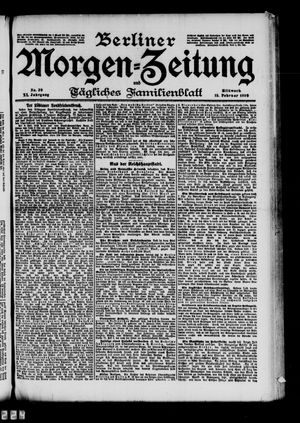 Berliner Morgenzeitung vom 15.02.1899