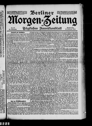 Berliner Morgenzeitung vom 16.02.1899