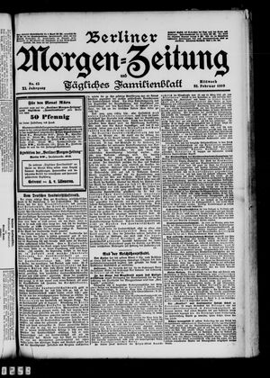 Berliner Morgen-Zeitung vom 22.02.1899