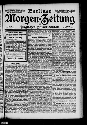 Berliner Morgenzeitung vom 26.02.1899