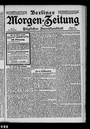 Berliner Morgenzeitung vom 29.03.1899