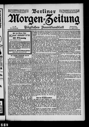 Berliner Morgenzeitung vom 20.04.1899