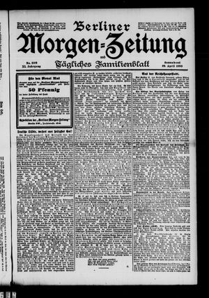 Berliner Morgen-Zeitung vom 29.04.1899