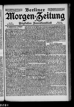 Berliner Morgen-Zeitung vom 21.06.1899