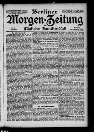 Berliner Morgen-Zeitung vom 12.09.1899