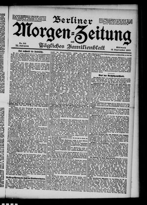 Berliner Morgen-Zeitung vom 13.09.1899