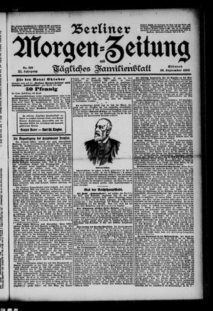 Berliner Morgen-Zeitung vom 20.09.1899