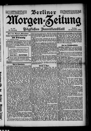 Berliner Morgen-Zeitung vom 22.09.1899