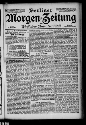 Berliner Morgen-Zeitung vom 26.09.1899