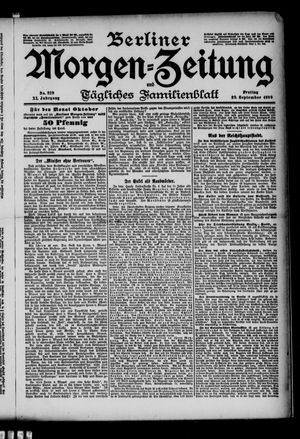 Berliner Morgen-Zeitung vom 29.09.1899