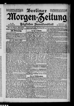 Berliner Morgen-Zeitung vom 30.09.1899